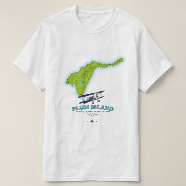 Plum Island, Southold Suffolk Landkreis, New York  T-Shirt (Design vorne)