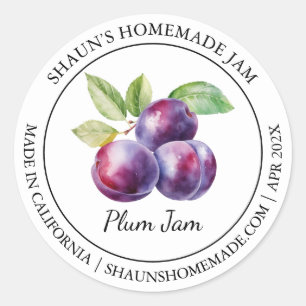Plum Jam Modern Label Runder Aufkleber