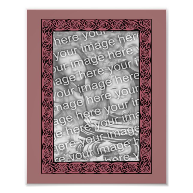 Plum keltic Design Frame Template Foto Print (Vorne)