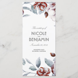 Plum Lila Boho Wasserfarben Blumenprogramme Programm