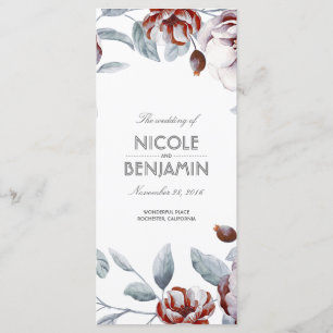 Plum Lila Boho Wasserfarben Blumenprogramme Programm