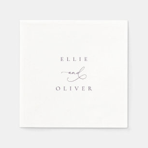 Plum Lila Boho Wedding Modern Cocktail II Serviette