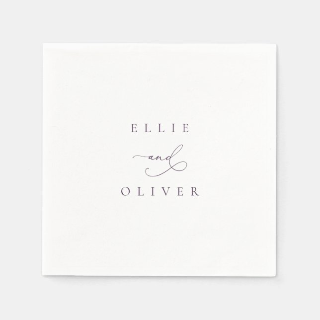 Plum Lila Boho Wedding Modern Cocktail II Serviette (Vorderseite)