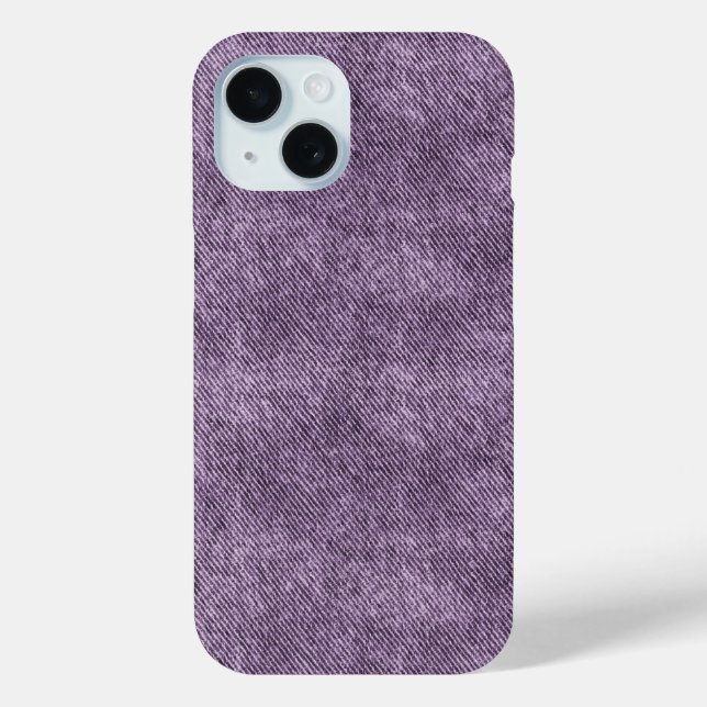 Plum Lila Denim Pattern Case-Mate iPhone Hülle (Rückseite)