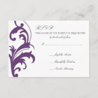 Plum Lila Elegant Damask Wedding UAWG