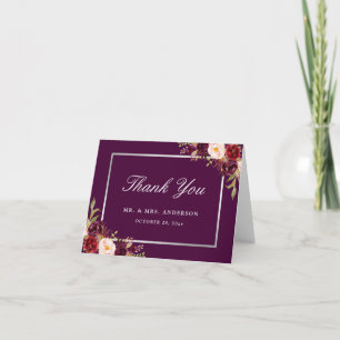 Plum Lila Floral Silver Gray Wedding Danke
