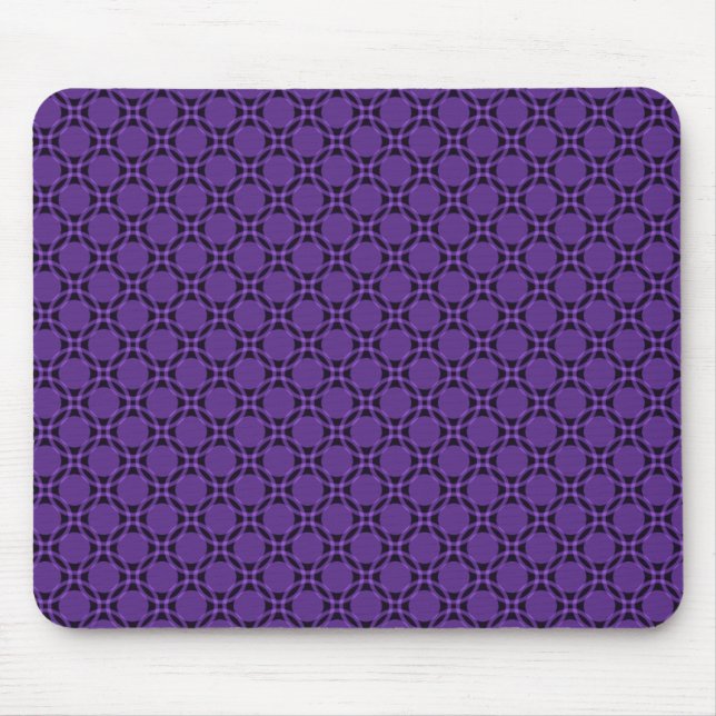 Plum Lila Funky Circles Mousepad (Vorne)