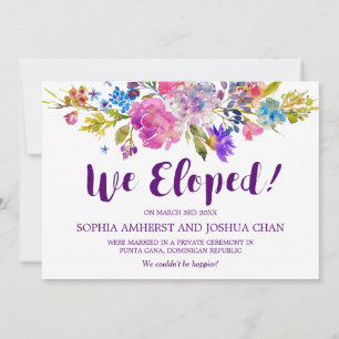 Plum Lila Garden Elopement Announcards Ankündigung