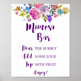 Plum Lila Garden Mimosa Bar Sign Poster