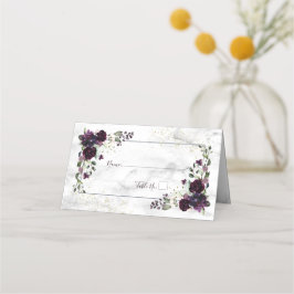 Plum Lila Gold Floral Platzkarte