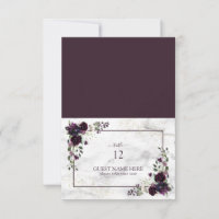 Plum Lila Gold Floral Platzkarte