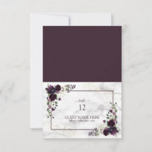 Plum Lila Gold Floral Platzkarte
