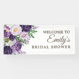 Plum Lila Greenery White Brautparty Banner