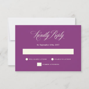Plum Lila   Italienische Hochzeit RSVP Karte