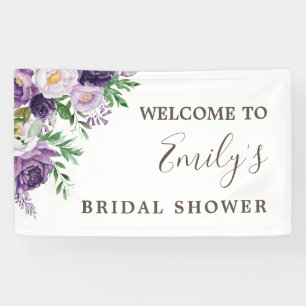 Plum Lila Lavender Greenery Brautparty Banner
