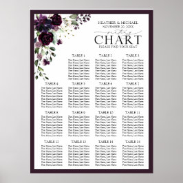 Plum Lila Mauve Floral Empfang Sitzplatz Poster