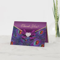 Plum Lila Peacock Dankeschön Karte