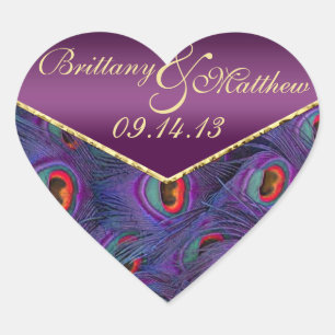 Plum Lila Peacock Umschlag Aufkleber