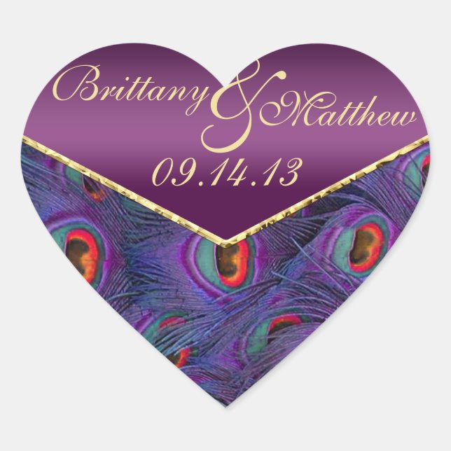 Plum Lila Peacock Umschlag Aufkleber (Vorderseite)