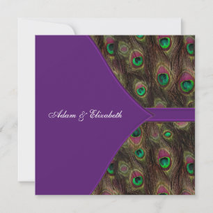 Plum Lila Peacock Wedding Einladung