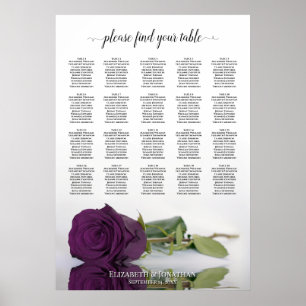 Plum Lila Rose 20 Tabelle Hochzeitsdiagramm Poster