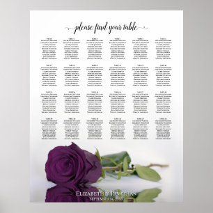 Plum Lila Rose 24 Tabelle Hochzeitsdiagramm Poster