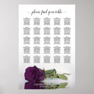 Plum Lila Rose 25 Tabelle Hochzeitsdiagramm Poster