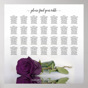 Plum Lila Rose 28 Tabelle Hochzeitsdiagramm Poster