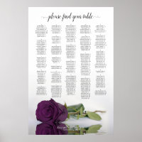 Plum Lila Rose Chic Alphabetic Seekarte