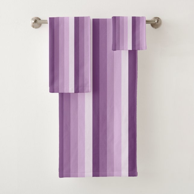 Plum lila Schattenstreifen Badhandtuch Set (Insitu)