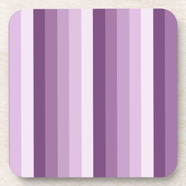 Plum lila Schattenstreifen Getränkeuntersetzer (Vorderseite)