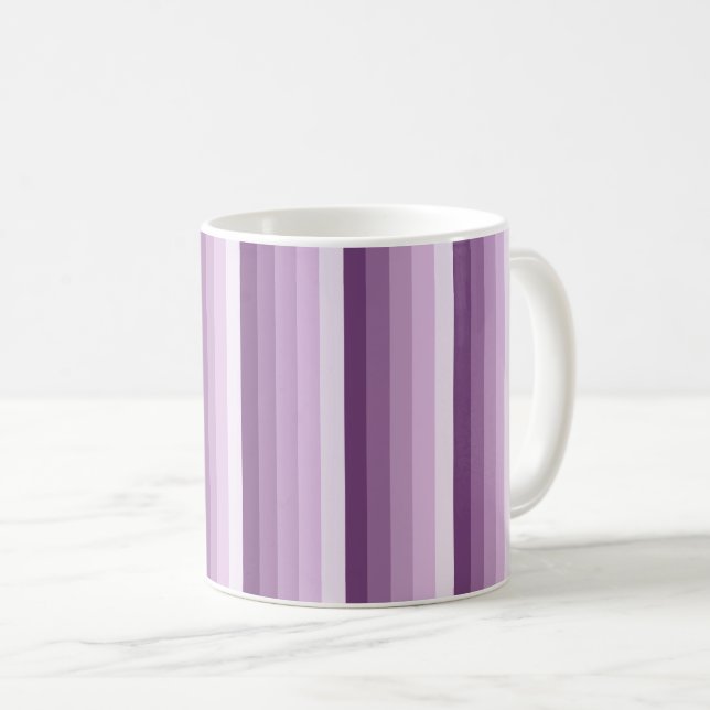 Plum lila Schattenstreifen Kaffeetasse (VorderseiteRechts)