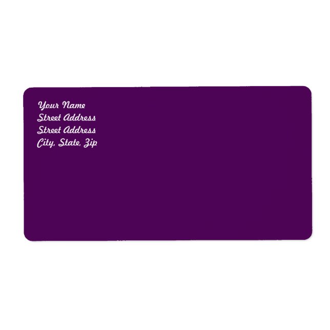 Plum Lila Shipping Label (Vorne)
