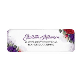 Plum Lila und Burgund Rote Flora Moderner Chic