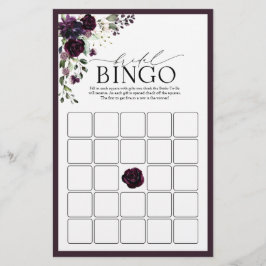 Plum Lila Watercolor Bridal Bingo Game