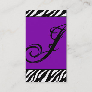 Plum Lila Zebra Print Pattern Business Card Visitenkarte