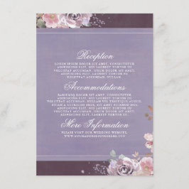 Plum Lilac und Mauve Wedding Information Guest Begleitkarte