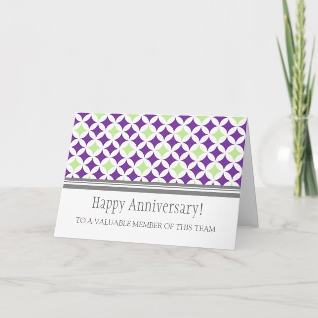 Plum Limon Circles Employee Anniversary Card Karte (Vorderseite)