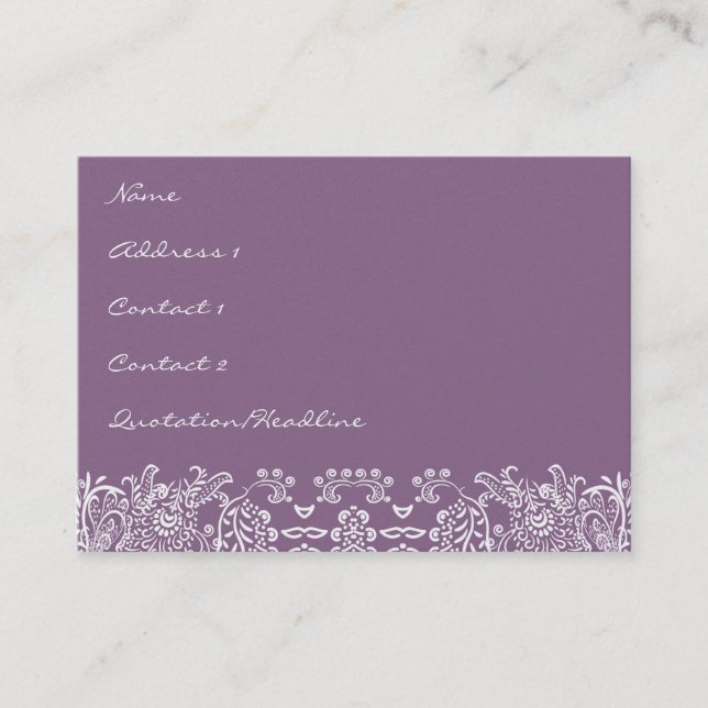 Plum Love Birds Business Cards Visitenkarte (Vorderseite)