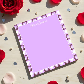 Plum Mauve Celestial Hearts Valentines Day Custom Notizblock