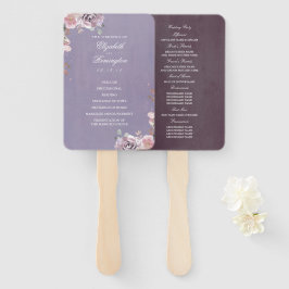 Plum Mauve und Lilac Vintag Flora Wedding Program Fächer
