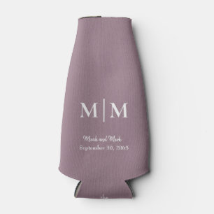 Plum Monogram & Names Wedding Tall kann kälter wer Flaschenkühler