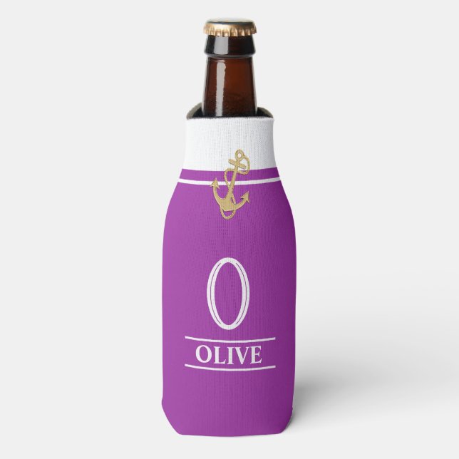 Plum Nautic Mit Monogramm Bottle Cooler Flaschenkühler (Flaschenvorderseite)