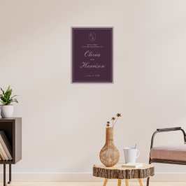 Plum Old Money Wedding Welcome Sign Poster