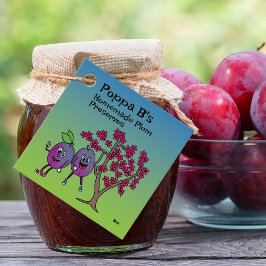 Plum Pals Funny Cartoon Wine Jelly and more Geschenkanhänger