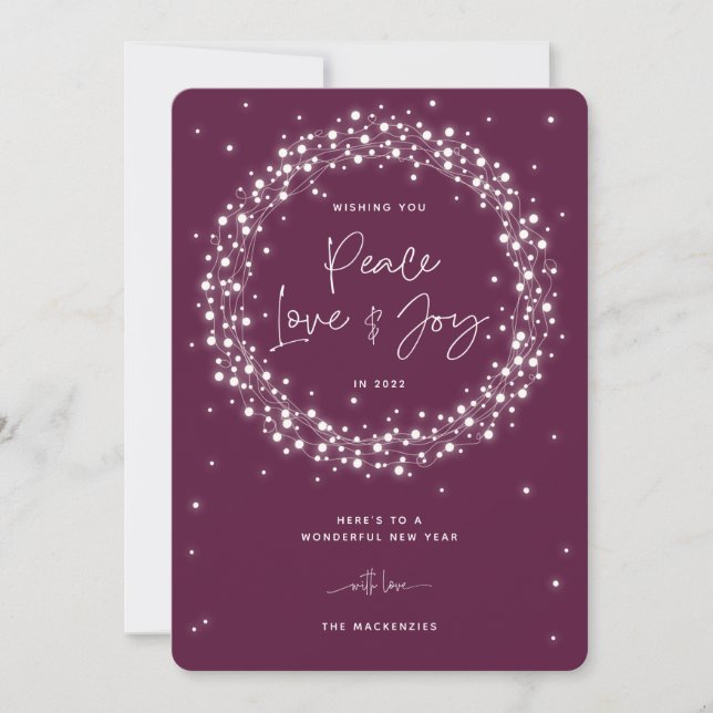 Plum Peace Liebe+Joy Sparkling Lights Weihnachten (Vorderseite)