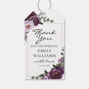 Plum Peonies Brautparty Favor Tag Geschenkanhänger