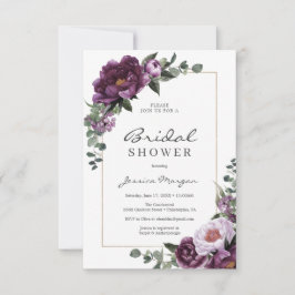Plum Peonies Bridal Shower Einladungskarte Einladung