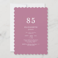 Plum Pink Peonies 85. Geburtstagsparty Einladung