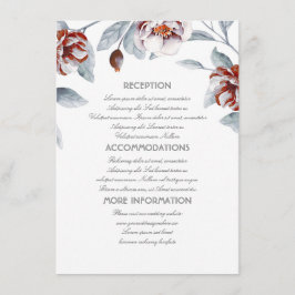 Plum Purple Flowers Wedding Information Guest Card Begleitkarte